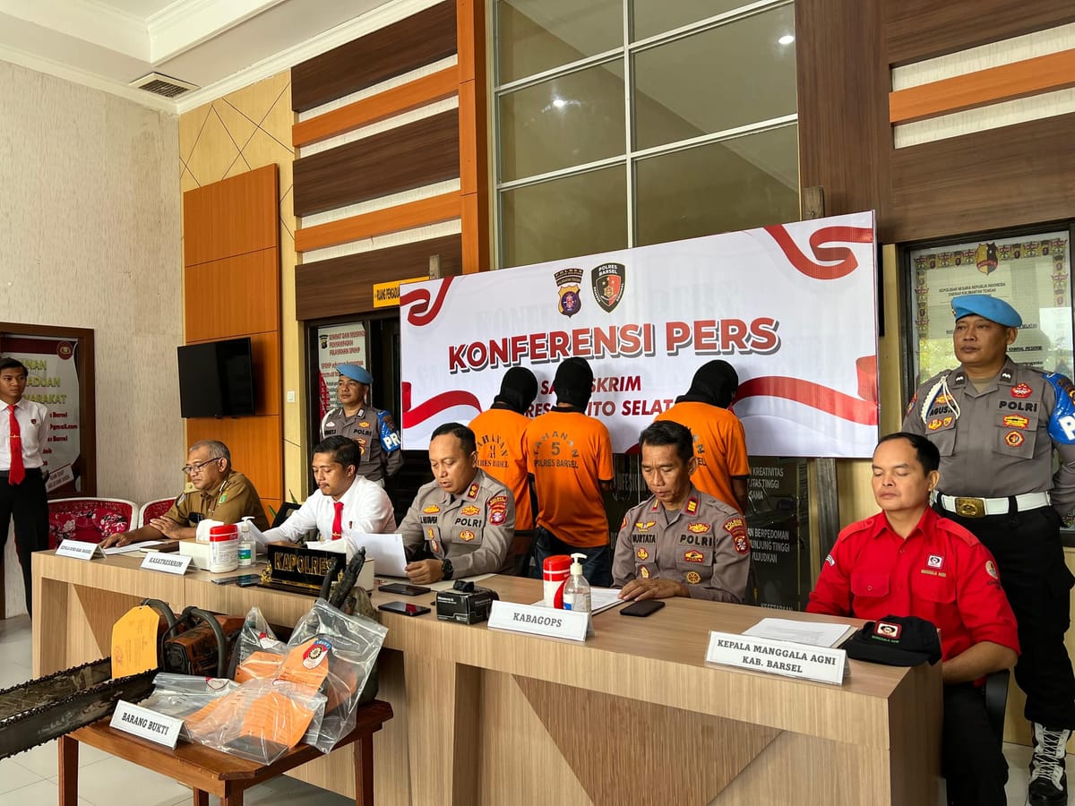 Bersihkan Lahan, Polres Barsel Amankan Tiga Warga Barito Timur