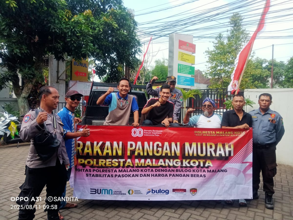 Bhabinkamtibmas Pastikan Warga yang Berhak Terima Beras di GPM Polresta Malang Kota
