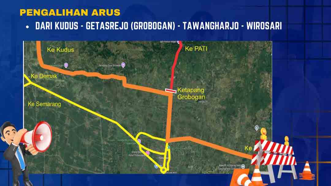 Cegah Kemacetan, Polres Grobogan Lakukan Rekayasa Lalu Lintas Imbas Demo di Pati