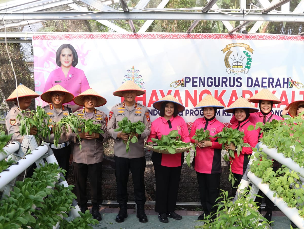 Dukung Ketahanan Pangan, Kapolda Kalteng Bersama Bhayangkari Panen di Lahan Pekarangan