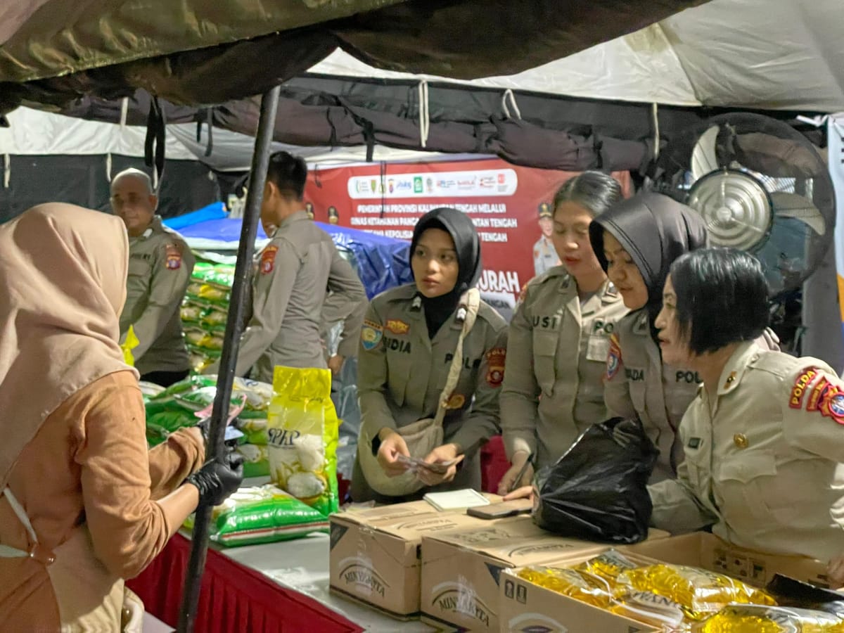 Gerakan Pangan Murah Polda Kalteng Disambut Antusias Warga