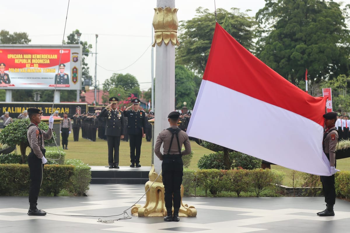 HUT RI ke-80, Polda Kalteng Tunjukkan Nasionalisme Lewat Upacara Bendera