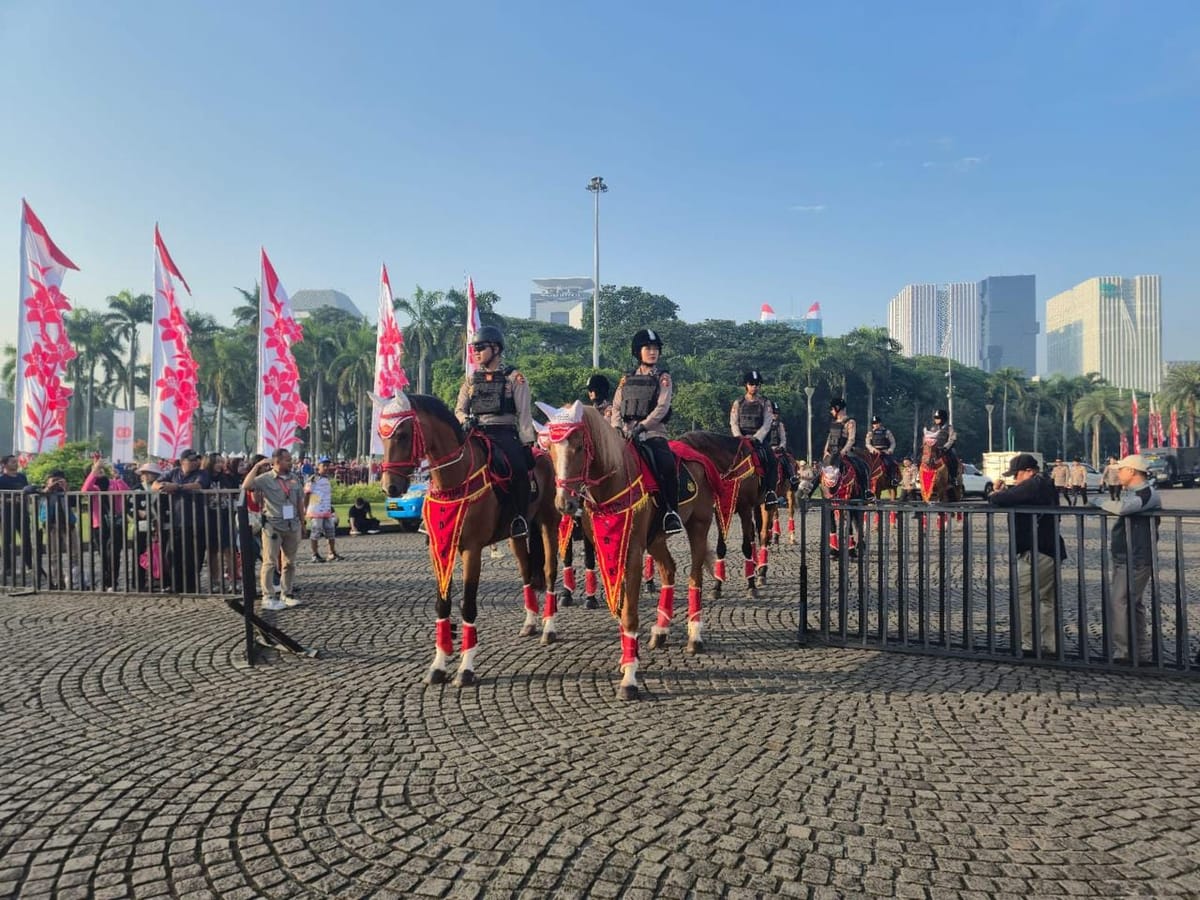 HUT RI ke-80, Polri Libatkan Pasukan Berkuda Turangga dalam Pengamanan