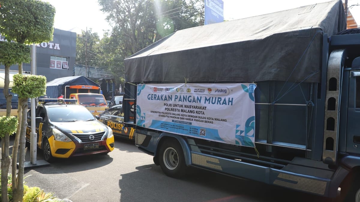 Kapolresta Malang Kota Lepas 48,5 Ton Beras SPHP untuk GPM Tahap Dua