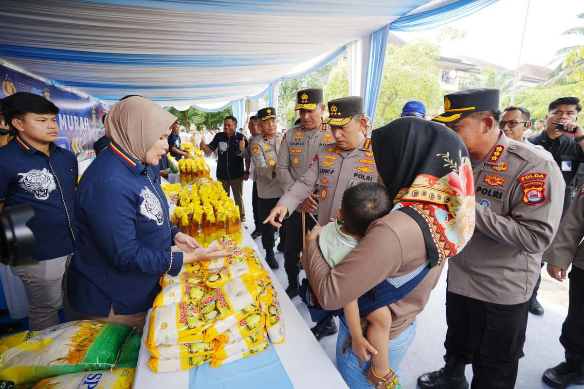 Kapolri Tinjau GPM di Banten, 27 Ton Beras SPHP Telah Disalurkan ke Warga