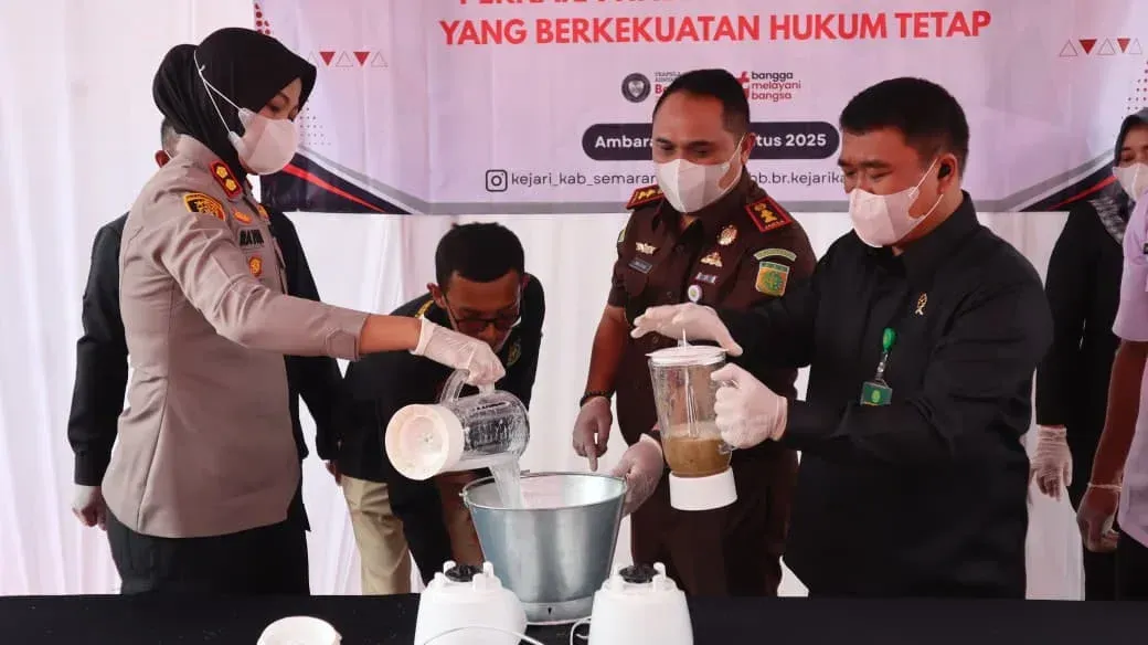 Kejari dan Polres Semarang Musnahkan Barang Bukti dari 47 Kasus Narkotika