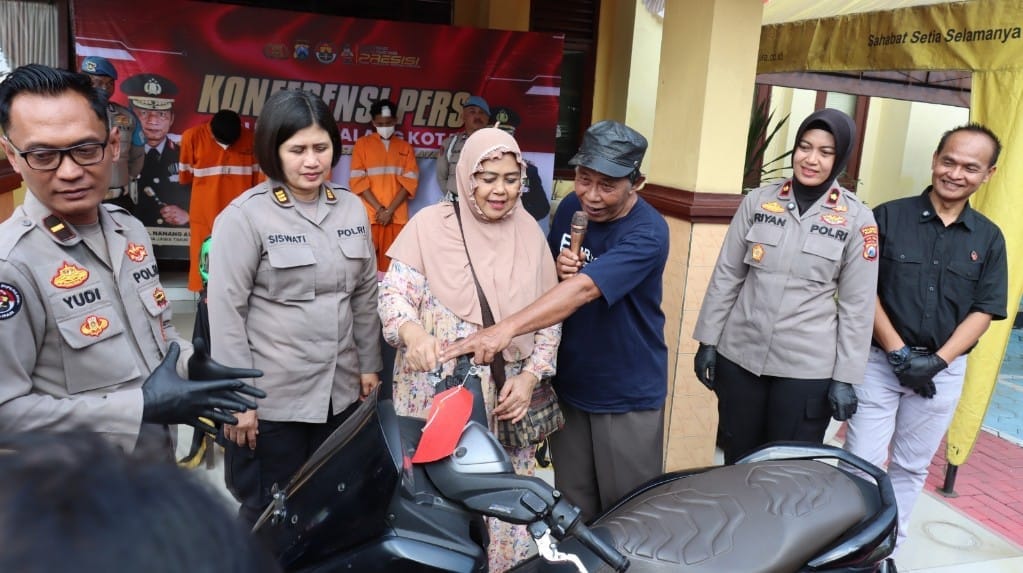 Motor Curian Berhasil Ditemukan, Polres Malang Kota Kembalikan ke Pemiliknya