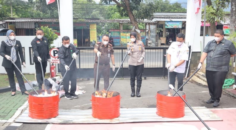 Pemusnahan 53 Barang Bukti Perkara Dilakukan di Kabupaten Semarang