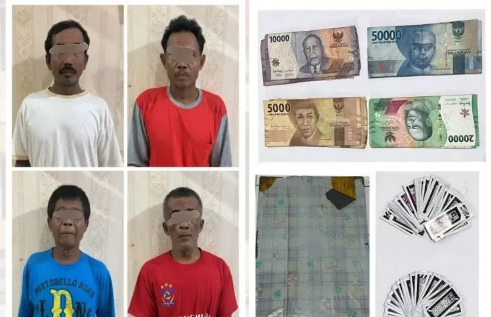 Polres Sragen Gerebek Arena Judi Ceki, Empat Pelaku Ditangkap, Satu Kabur