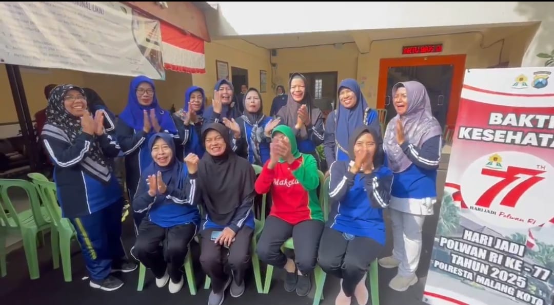 Polwan Malang Kota Hadirkan Senyum Sehat bagi Lansia di HUT ke-77