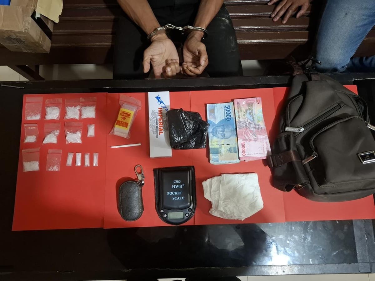 Satresnarkoba Polres Gunung Mas Bongkar Pondok Pengedar Sabu, 31 Gram Barang Bukti dan Uang Jutaan Disita