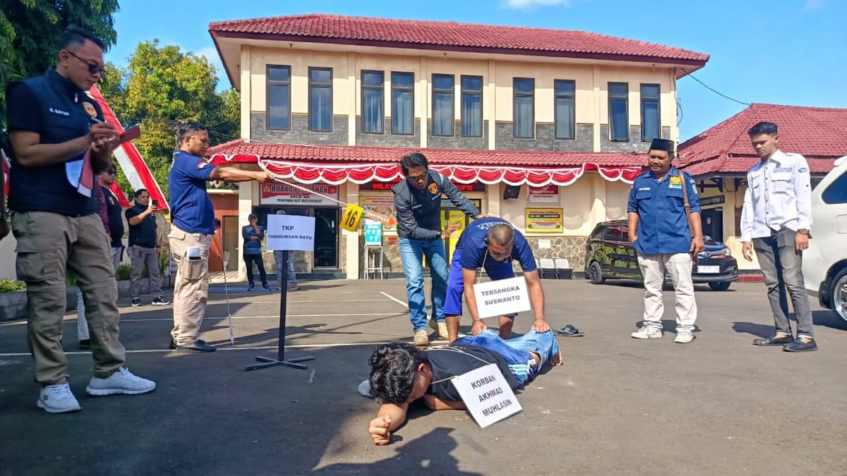 Ungkap Kronologi, Polres Purbalingga Lakukan Reka Ulang Pembunuhan Baleraksa