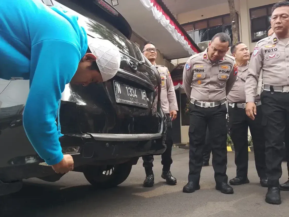 Viral Gunakan Lampu Silau, Pemilik Mobil Ditindak Satlantas Polresta Malang Kota