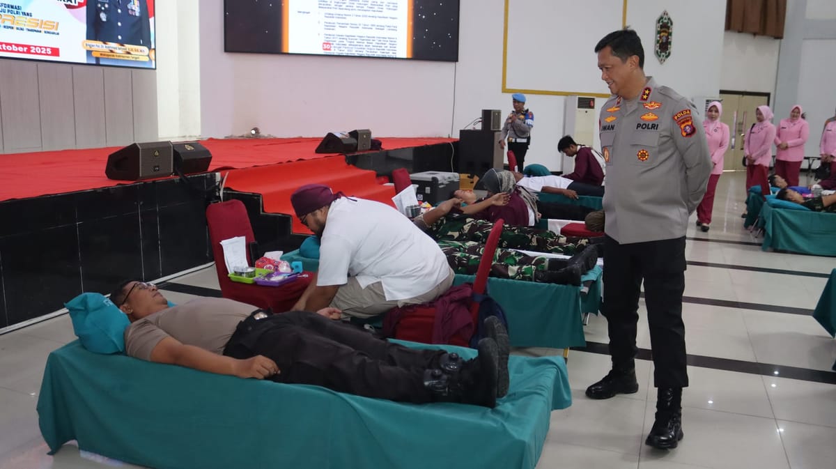 HUT ke-74 Humas Polri, Polda Kalteng Gelar Donor Darah Serentak Target 900 Kantong