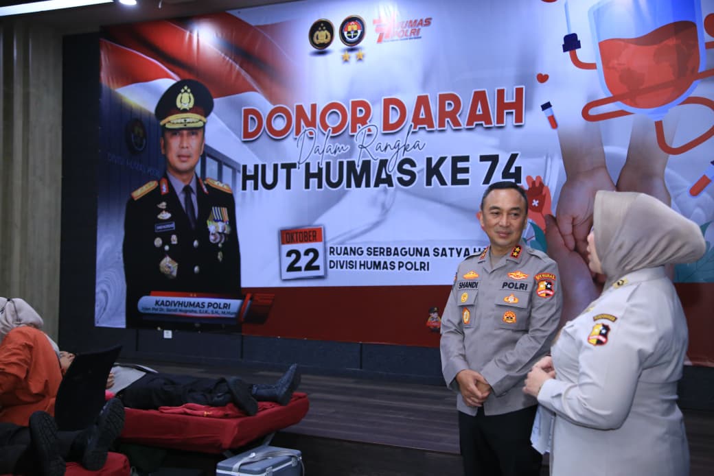 Jelang Hari Jadi ke-74, Humas Polri Kumpulkan 16.619 Kantong Darah Lewat Aksi Donor Serentak