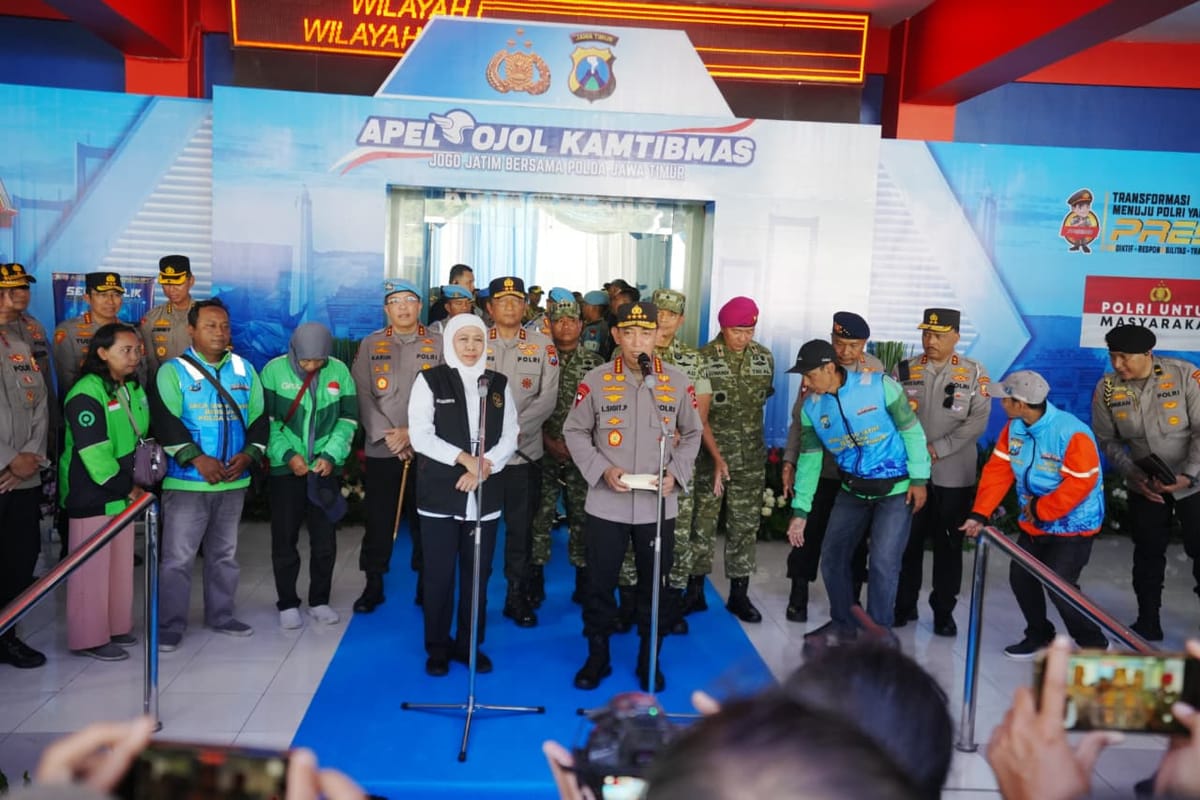Kapolri Pimpin Apel Ojol di Jatim, Perkuat Sinergi Bermitra Jaga Kamtibmas