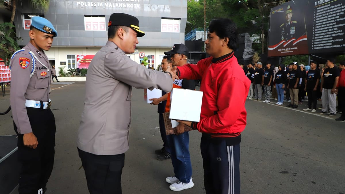 Lewat Apel Kebangsaan, Polresta Malang Kota Ajak Buruh Jaga Persatuan dan Keamanan Kota