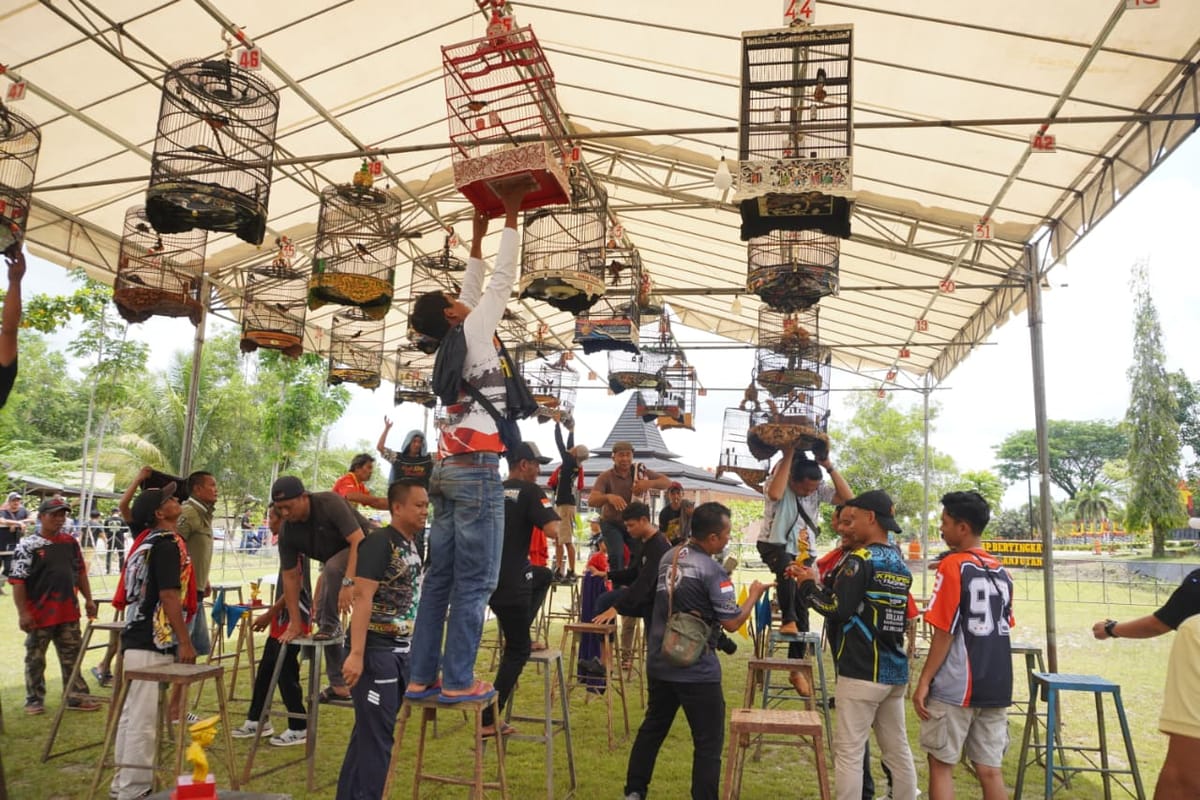 Lomba Kicau Mania Brimob Kalteng di Palangka Raya Diserbu Penggemar Burung