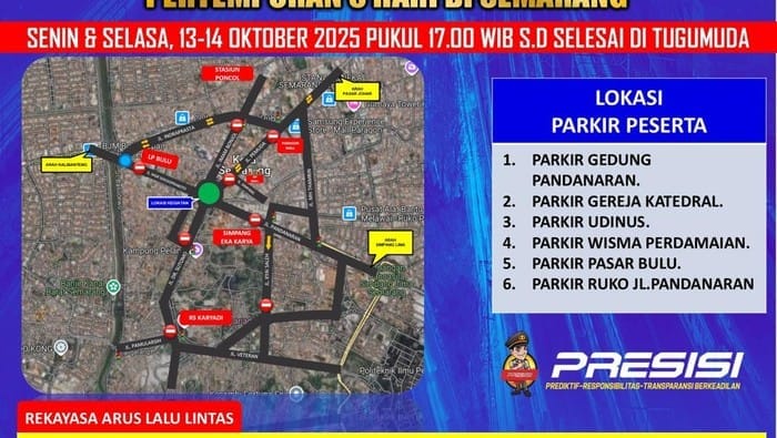 Peringati Pertempuran Lima Hari Semarang, Polisi Terapkan Rekayasa Lalu Lintas di Kawasan Tugu Muda