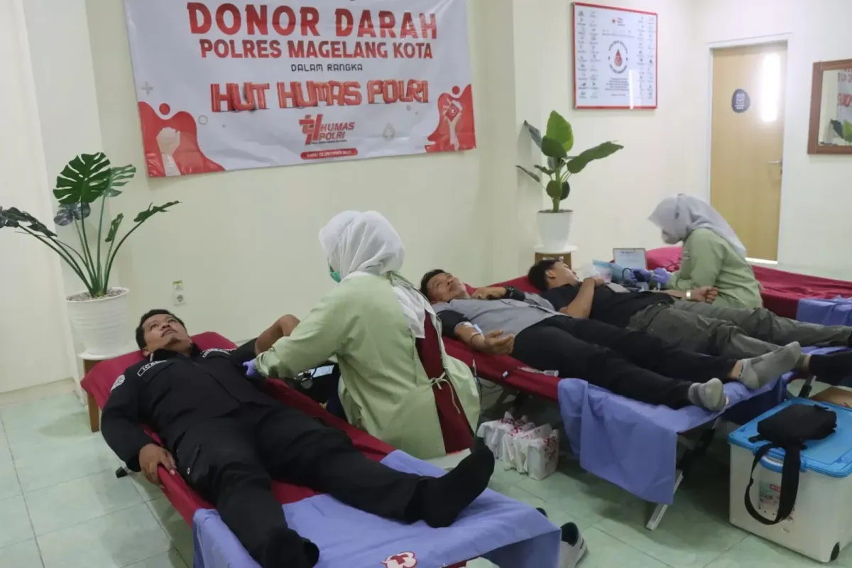 Polres Magelang Kota Gelar Donor Darah, Anggota dan Jurnalis Turut Berpartisipasi