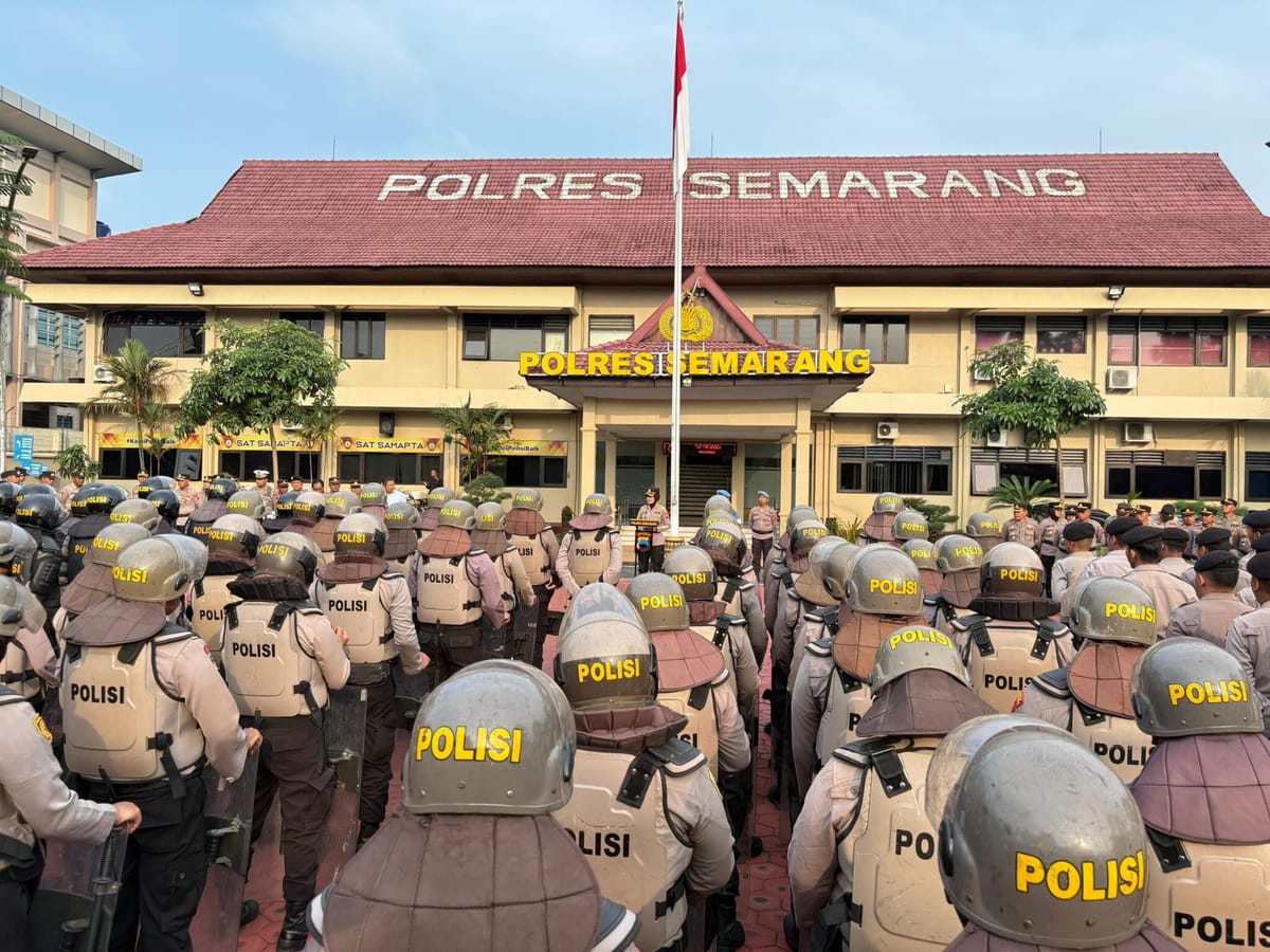 Polres Semarang Gelar Apel Kesiapsiagaan Sambut Satu Tahun Kepemimpinan Presiden dan Wapres