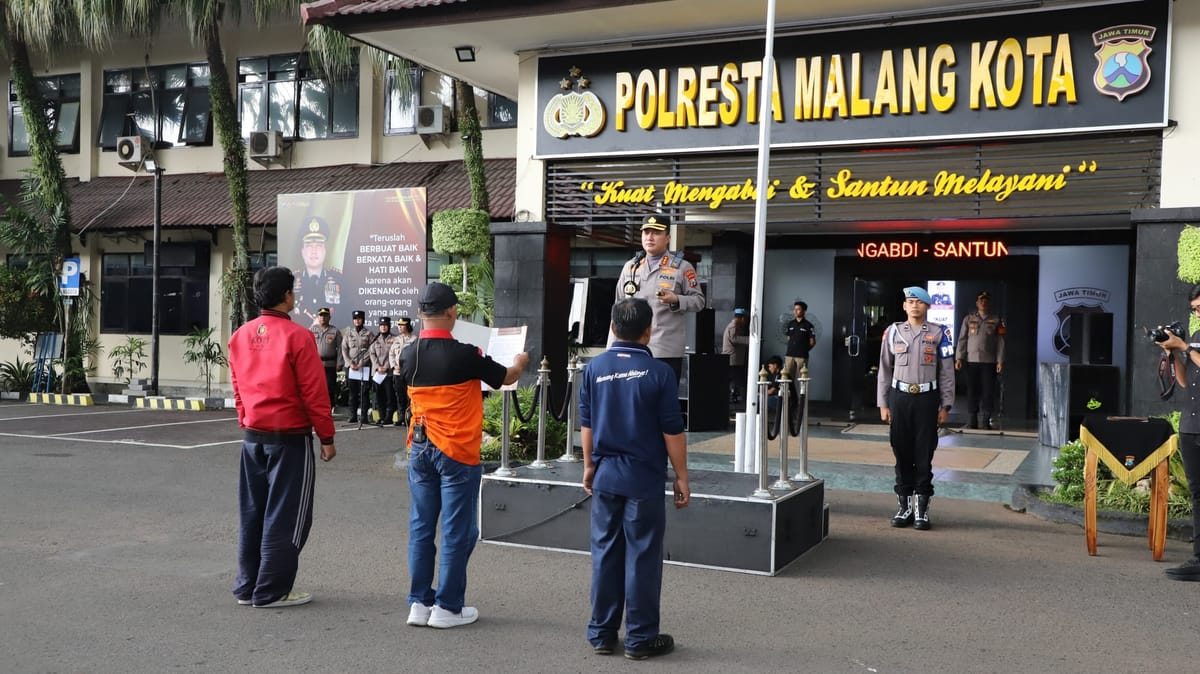 Polresta Malang Kota Bersatu dengan Serikat Buruh dalam Apel Kebangsaan dan Deklarasi Damai