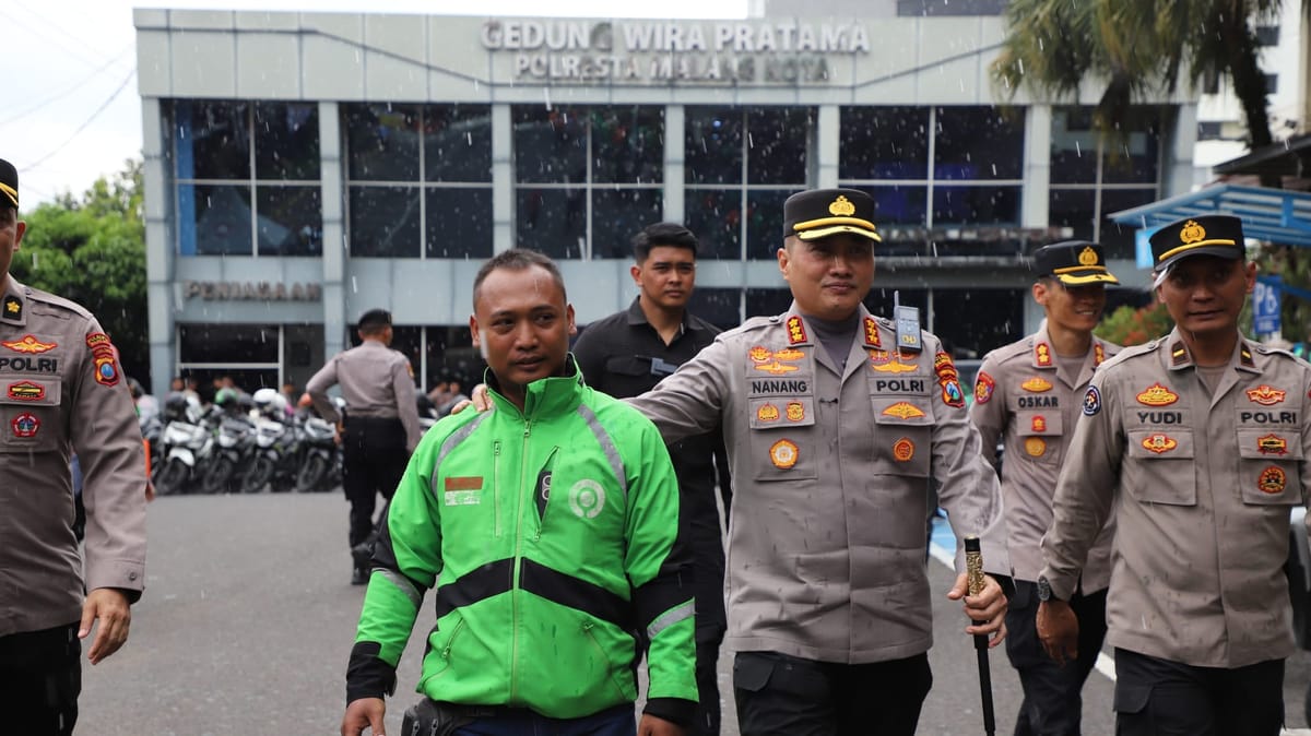Polresta Malang Kota Perkuat Cooling System Lewat Deklarasi Bersama Pengemudi Ojol