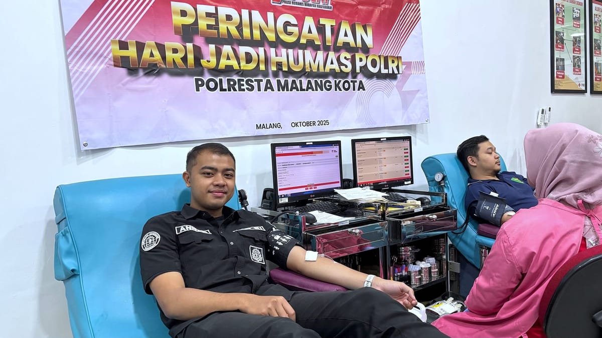 Rayakan HUT ke-74 Humas Polri, Polresta Malang Kota Gelar Donor Darah Bersama PMI dan Jurnalis