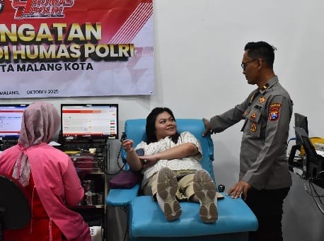 Sinergi Pers dan Polresta Malang Kota, Rayakan Hari Jadi Humas Polri dengan Aksi Donor Darah