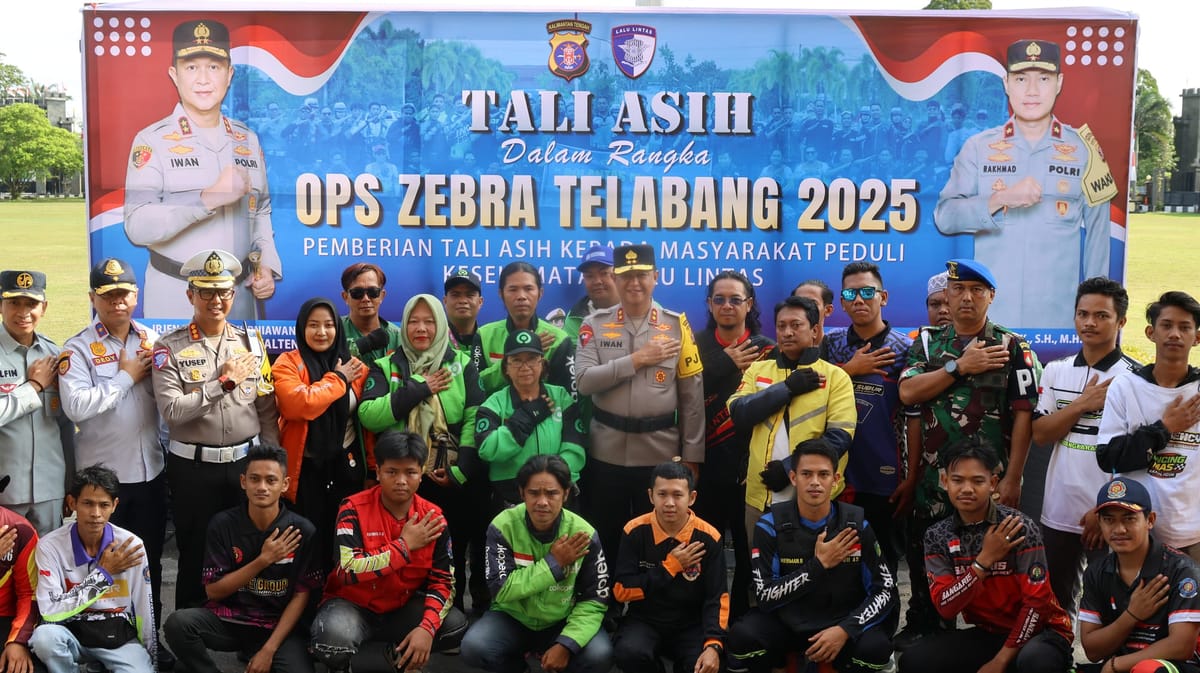 Kapolda Kalteng Beri Tali Asih untuk Komunitas Ojol dan ERP sebagai Wujud Peduli Keselamatan
