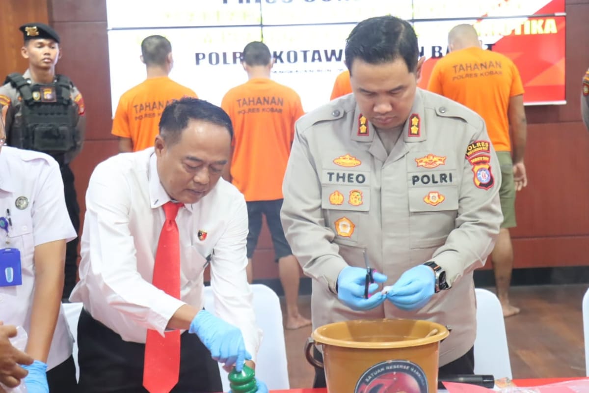 Polres Kobar Musnahkan Ratusan Gram Barbuk Narkotika