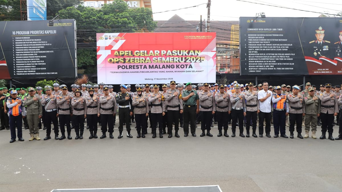 Polresta Malang Kota Luncurkan Ops Zebra Semeru 2025 Demi Lalu Lintas Lebih Tertib