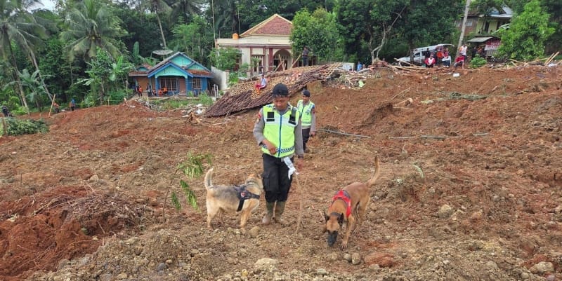 Polri Turunkan Ratusan Personel Cari Korban Longsor Cilacap