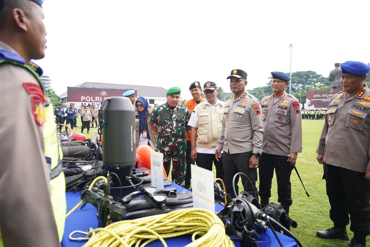 Siaga Hadapi Cuaca Ekstrim, Polda Jateng Gelar Apel Kesiapan Tanggap Darurat Bencana Hidrometeorologi