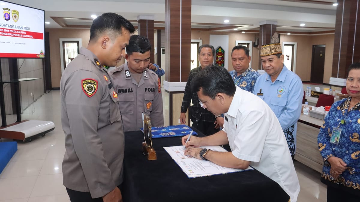 Wakapolda Kalteng Teken MoU dengan Pengawas Eksternal untuk Pastikan Penerimaan Polri Berprinsip BETAH