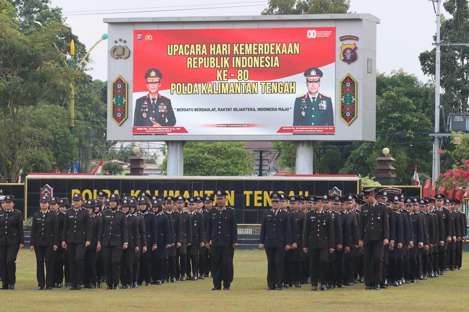 Polda Kalteng Peringati HUT RI ke-80 dengan Upacara Bendera di Mapolda