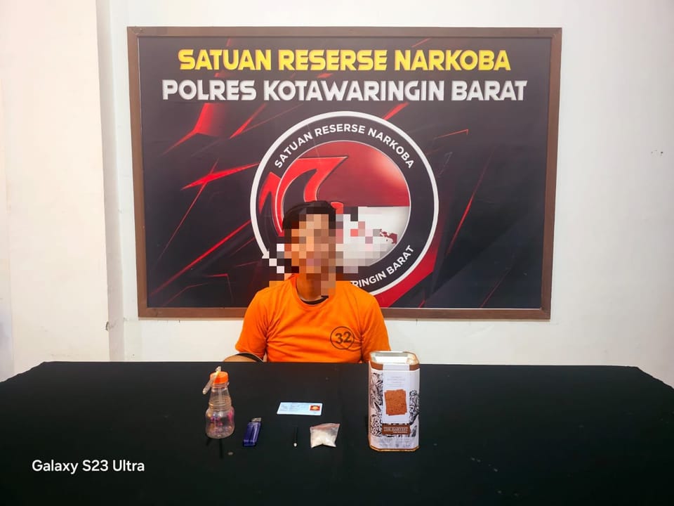 Polres Kobar Amankan Pria Positif Narkoba dengan 12 Paket Sabu di Tangan