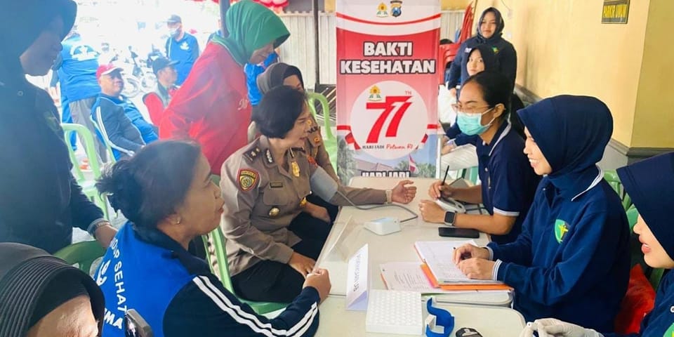 Polwan Polresta Malang Kota Adakan Bakkes Gratis Sambut Hari Jadi ke-77