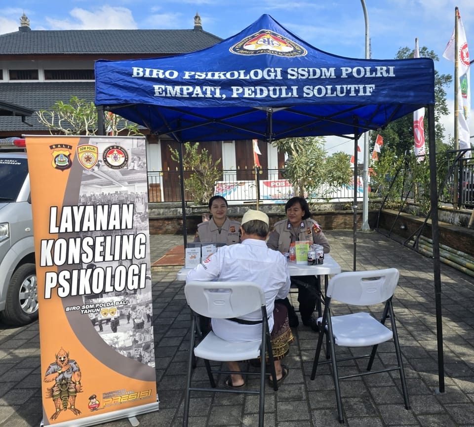 Tim Psikologi Biro SDM Polda Bali Beri Layanan Konseling Gratis di Karangasem
