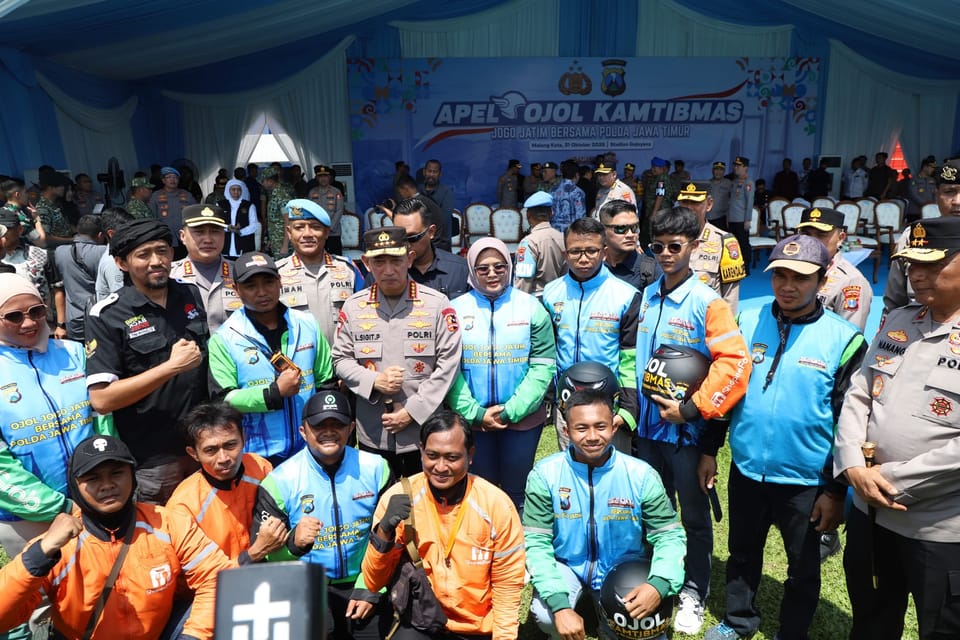 Gerakan Jogo Jatim Resmi Dideklarasikan Kapolri Bersama Driver Ojol se-Jawa Timur
