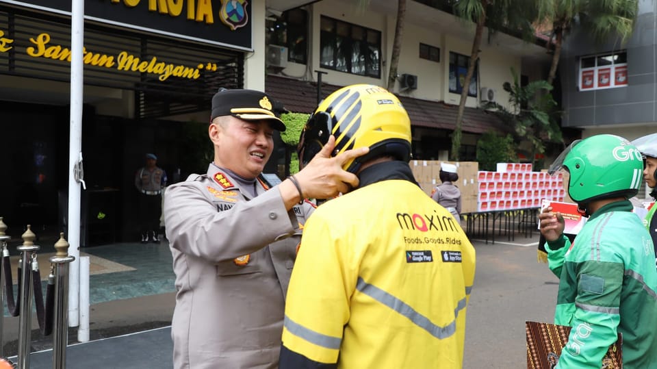 Kapolresta Kombes Nanang Pimpin Apel Kebangsaan, Ratusan Ojol Siap Jaga NKRI