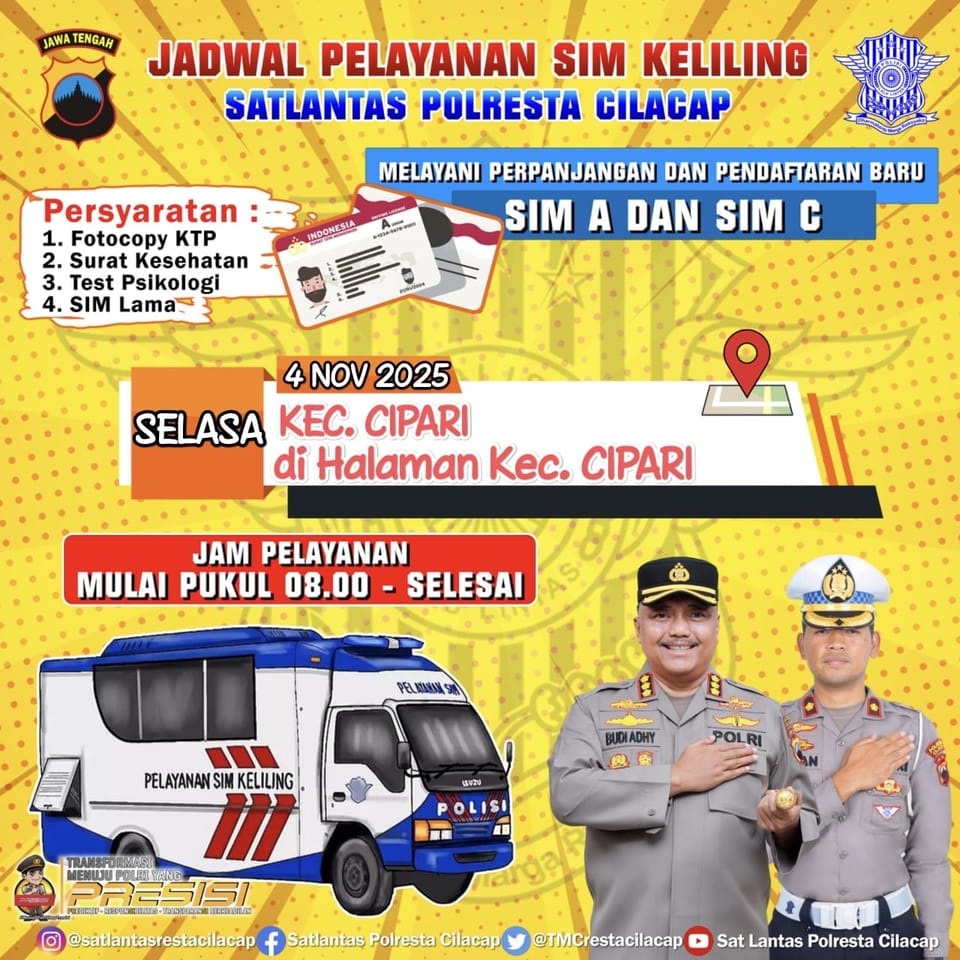 Satlantas Polresta Cilacap Jemput Bola Lewat Layanan SIM Keliling untuk Tingkatkan Kepatuhan Hukum