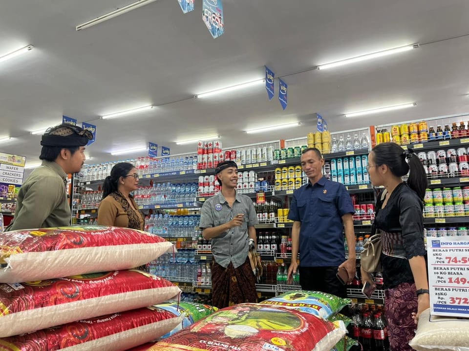 Jaga Stabilitas Harga Beras, Satgas Pangan Polda Bali Cek Harga Beras