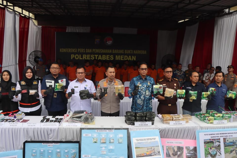 Polrestabes Medan Catat Rekor Pengungkapan Kasus Narkoba: 173 Kasus dalam 42 Hari