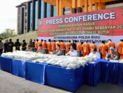 16 Tersangka Komplotan Narkoba Digulung Polda Riau, Sebanyak 203 Kg Sabu dan 404.491 Butir Ekstasi Diamankan