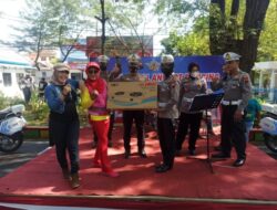 Meriahkan Hari Lalu Lintas Bhayangkara, Sat Lantas Polres Pati Sampaikan Pesan Tertib Berlalulintas Melalui Pagelaran Seni Budaya