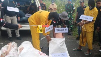 Rekonstruksi Kasus Pembunuhan dan Mutilasi di Kabupaten Mimika Hadirkan 9 Tersangka