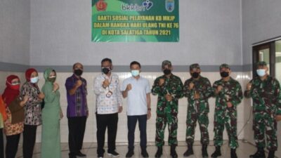 Sambut HUT ke-77 TNI, Kodim Salatiga Gelar Baksos Pemasangan Alat Kontrasepsi
