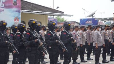 H-1 Pencoblosan Pilkades serentak, Polres Semarang mendapat bantuan 135 Personil Polres tetangga dan Brimob