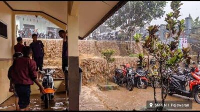 Hujan Lebat-Selokan Tersumbat, SMK Pejawaran Banjarnegara Kebanjiran